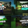 4 very simple, editable, .psd minecraft thumbnail templates [PACK]