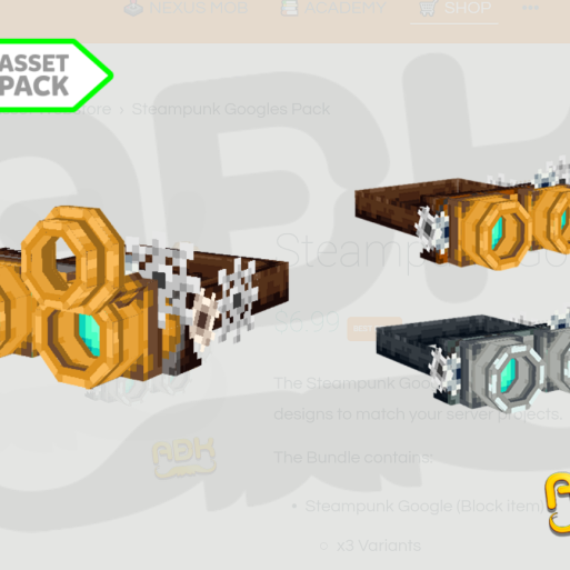 Steampunk Googles Pack