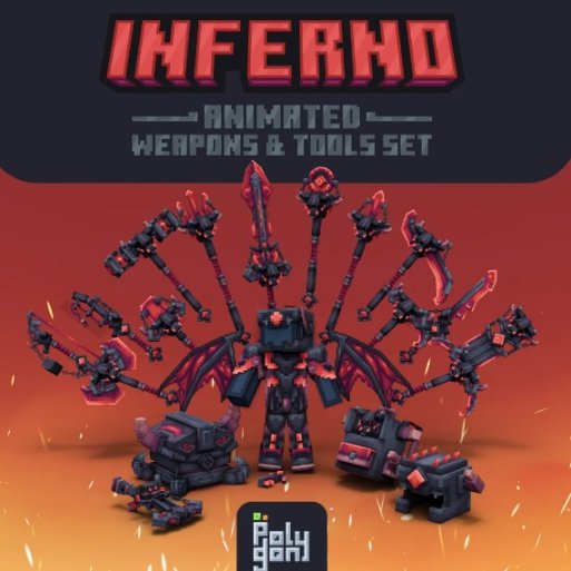 Inferno Animated Weapons & Tools Set