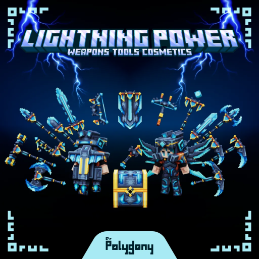 Lightning Power Animated Weapons & Tools Set
