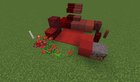 Progress on a castle garden with monochromatic red palette (exception of mycelium and end rod)