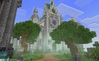 A fantasy castle on an island