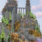 Ernmore — A medieval-style town with tons of vertical elevation and a central church I built for a build competition.