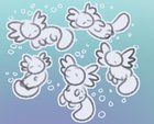 Drew axolotls and their different colors :D