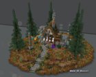 Fully functional woolfarm in a spruce forest