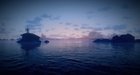built my own screen wallpaper in minecraft! with Bliss shaders.