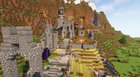 My survival build so far. An old Nordic city in a mountain taken over by villagers