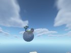 built a planet with a house on, the inside is filled with water and a conduit