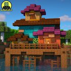 Colourful little dock house