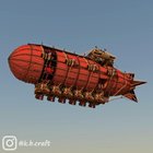 Steampunk aircraft carrier airship