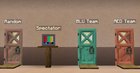 TF2 team selection screen, recreated in Minecraft