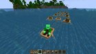 You can create ships in the newest snapshot! You can lead boats and boat chests together.