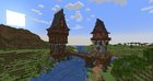 Entry towers on the way to my village. These builds are my rocket factory.