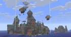 This is my WIP steampunk industrial city. It has most of the farms with centralized storage and autocrafting. It auto bonemeals stuff. Other farms are automatically shut off when their chests are full. Also with auto bonemeal delivery to farms via minecart. Airships are also farms. Hope you like it!