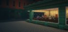 Nighthawks by Edward Hopper recreated in Minecraft