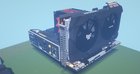 A PC Build recreated in Minecraft with the TUF GAMING B660M-PLUS WIFI, Thermaltake Frio Advanced CPU cooler, and the ASUS TUF Gaming RX 6500 XT OC Edition.