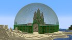 A desert castle on a custom mountain, inside a bigg dome, in my survival world.