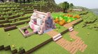 My starter base in my new world and YES!! I found a naturally spawning pink sheep.